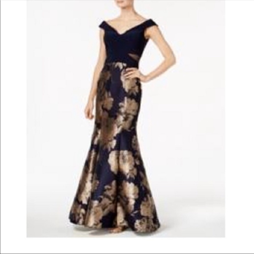 Xscape Printed Mermaid Gown.